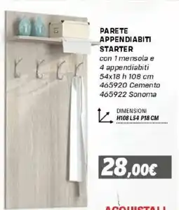 Orizzonte Parete appendiabiti starter offerta
