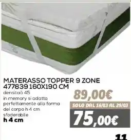 Orizzonte Materasso topper 9 zone offerta