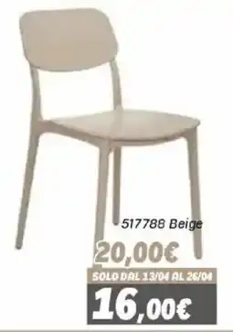 Orizzonte Sedia 517788 Beige offerta
