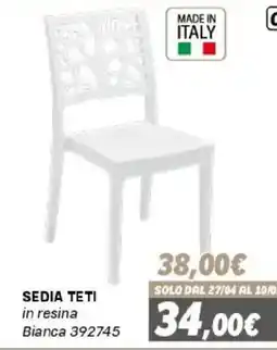 Orizzonte Sedia Teti in resina Bianca offerta