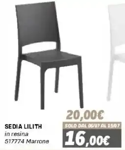Orizzonte Sedia Lilith in resina 517774 Marrone offerta