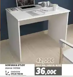 Orizzonte Scrivania Study Bianco offerta