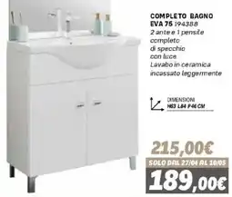 Orizzonte Completo bagno EVA 75 offerta