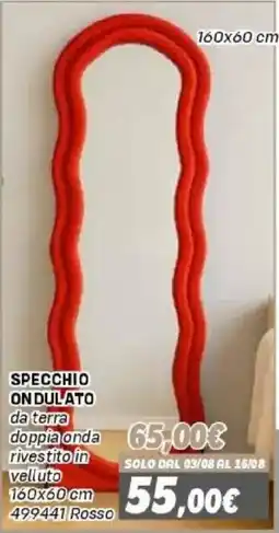 Orizzonte Specchio ondulato da terra doppia onda rivestito in velluto offerta