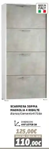 Orizzonte Scarpiera doppia magnolia 4 ribalte offerta