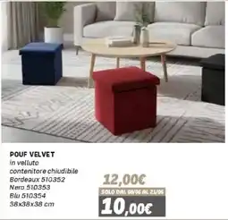 Orizzonte POUF VELVET in velluto offerta