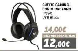 Orizzonte Cuffie gaming con microfono USB Black offerta