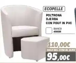 Orizzonte Poltrona Djebra con pouf in pvc offerta