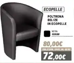 Orizzonte Poltrona Belize in ecopelle offerta
