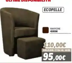 Orizzonte Sedia con poggiapiedi Ecopelle offerta