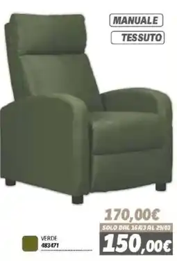 Orizzonte Sedia relax manuale tessuto verde offerta