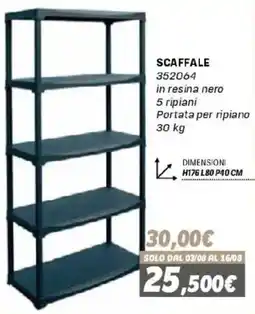 Orizzonte Scaffale in resina nero offerta