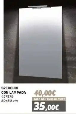 Orizzonte Specchio con lampada offerta