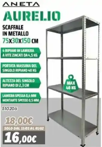 Aneta Aurelio scaffale in metallo