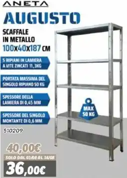 Orizzonte Aneta Augusto scaffale in metallo offerta