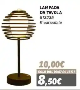 Orizzonte Lampada da tavola ricaricabile offerta