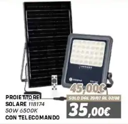 Orizzonte Proiettore solare 118174 50W 6500K con telecomando offerta