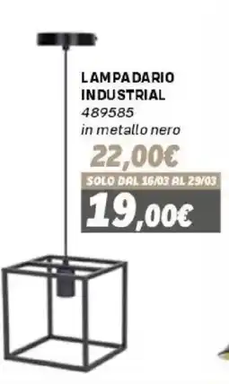 Orizzonte Lampadario industrial in metallo nero offerta