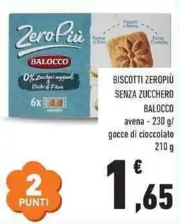Conad City Biscotti Zeropiu senza zucchero Balocco offerta