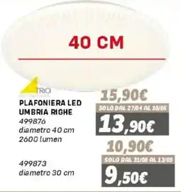 Orizzonte Plafoniera led umbria righe offerta