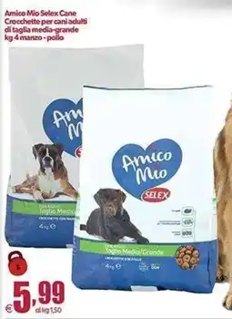 Elite Amico Mio Selex Cane Crocchette per cani adulti di taglia media-grande offerta