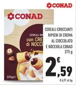 Conad City Cereali croccanti con crema di nocciole Conad offerta