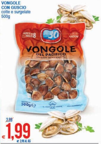 MD Discount Vongole Con Guscio cotte e surgelate 500g offerta