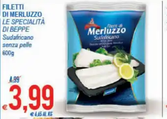 MD Discount Le Specialità Di Beppe Filetti Di Merluzzo Sudafricano senza pelle 600g offerta