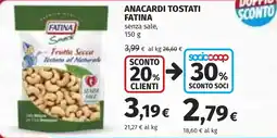 Coop Anacardi tostati Fatina senza sale offerta
