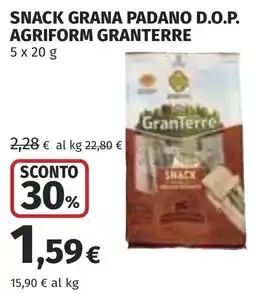 Coop Snack grana padano d.o.p. agriform granterre offerta