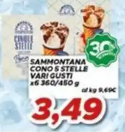 MA Supermercati Sammontana cono 5 stelle vari gusti offerta