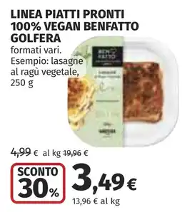Coop Piatti pronti vegan benfatto Golfera offerta