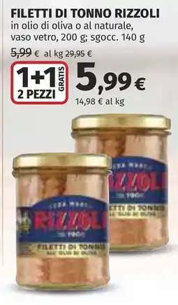 Coop Filetti di tonno Rizzoli offerta