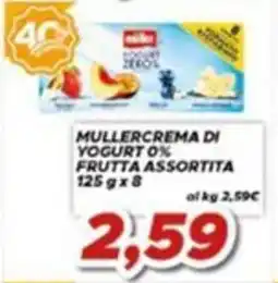MA Supermercati Muller crema di yogurt 0% frutta assortita offerta