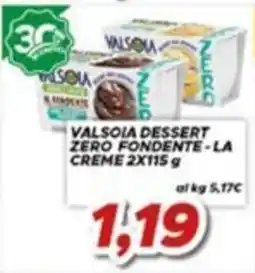 MA Supermercati Valsolia dessert zero fondente - la creme offerta