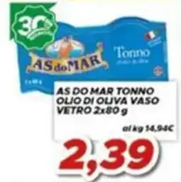 MA Supermercati AS DO MAR Tonno olio di oliva vaso offerta