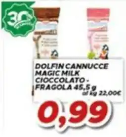 MA Supermercati Dolphin Cannucce Magic Milk Cioccolato Fragola offerta