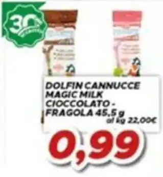 MA Supermercati Dolphin Cannucce Magic Milk Cioccolato Fragola offerta