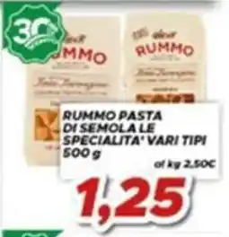 MA Supermercati Rummo pasta di semola le specialita' vari tipi offerta