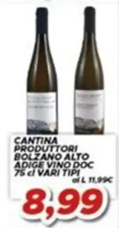 MA Supermercati Cantina Produttori Bolzano Alto Adige Vino Doc offerta