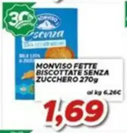 MA Supermercati Monviso fette biscottate senza zucchero offerta