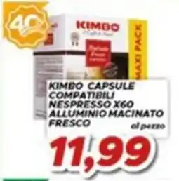 MA Supermercati Kimbo capsule compatibili nespresso x60 offerta
