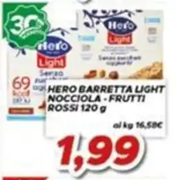 MA Supermercati Hero barretta light nocciola - frutti rossi offerta
