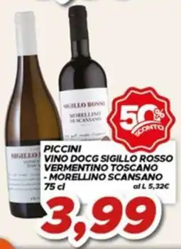 MA Supermercati Piccini Vino DOCG Sigillo Rosso Vermentino Toscano - Morellino Scansano offerta