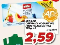 MA Supermercati Muller crema di yogurt 0% frutta assortita offerta