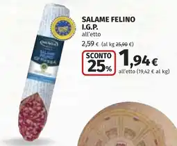 Coop Salame Felino I.G.P. offerta