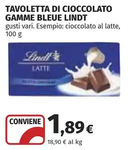 Coop Tavoletta di cioccolato gamme bleue Lindt offerta