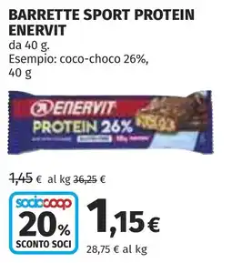 Coop Barrette sport protein enervit offerta