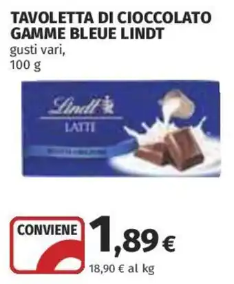 Tavoletta di cioccolato gamme bleue Lindt