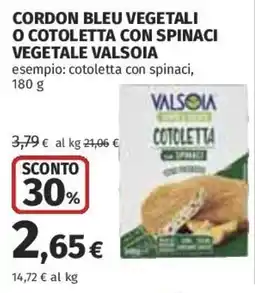 Coop Superstore Cotoletta con spinaci Valsoia offerta